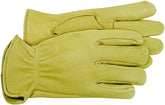 Boss 4085L Gloves, L, Keystone Thumb, Open, Shirred Elastic Back Cuff, Deerskin Leather, Gold
